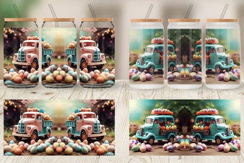 Glass Can Wrap Truck Carrying Eggs Sublimation artnoy 