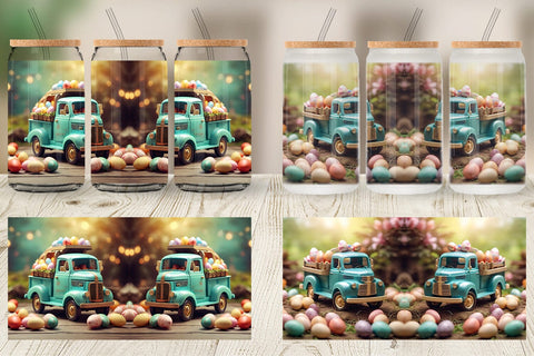 Glass Can Wrap Truck Carrying Eggs Sublimation artnoy 