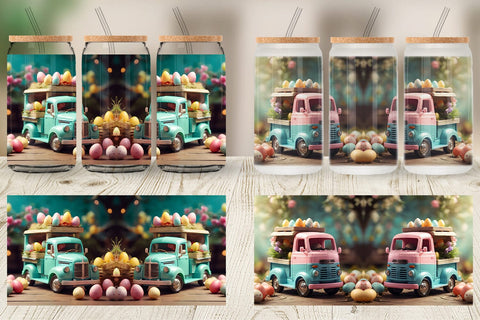 Glass Can Wrap Truck Carrying Eggs Sublimation artnoy 