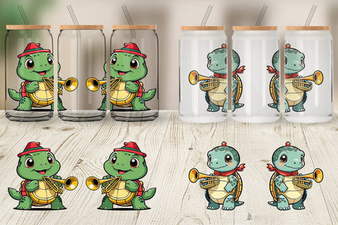 Glass Can Wrap Turtle New Year Sublimation artnoy 