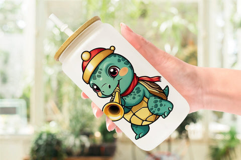 Glass Can Wrap Turtle New Year Sublimation artnoy 
