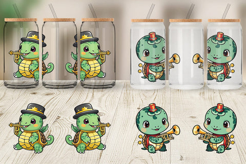 Glass Can Wrap Turtle New Year Sublimation artnoy 