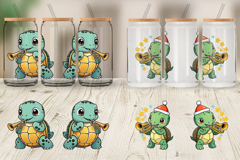 Glass Can Wrap Turtle New Year Sublimation artnoy 