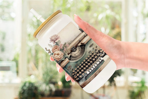 Glass Can Wrap Typewriter Sublimation artnoy 