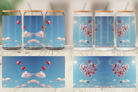 Glass Can Wrap Valentine Balloon Sublimation artnoy 
