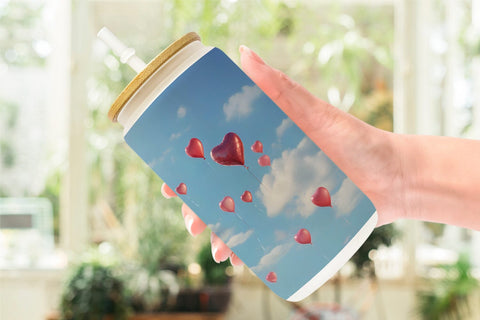 Glass Can Wrap Valentine Balloon Sublimation artnoy 