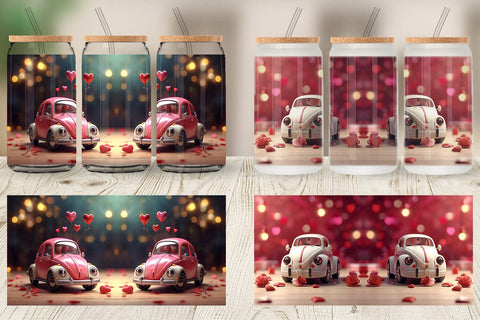 Glass Can Wrap Valentine Car Bug Sublimation artnoy 