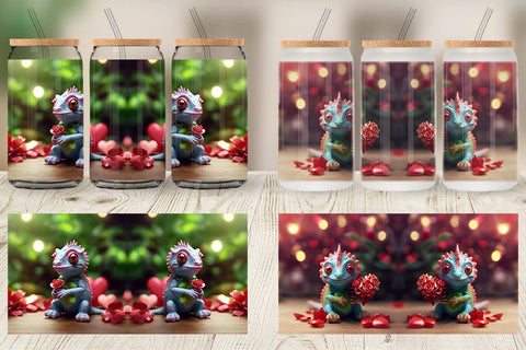 Glass Can Wrap Valentine Chameleon Sublimation artnoy 