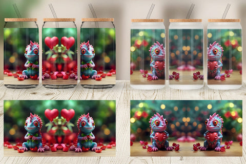 Glass Can Wrap Valentine Chameleon Sublimation artnoy 