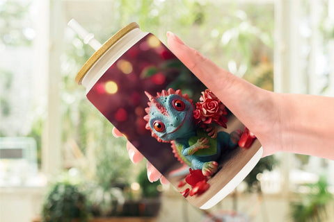 Glass Can Wrap Valentine Chameleon Sublimation artnoy 