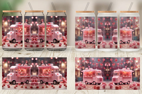 Glass Can Wrap Valentine Food Truck Sublimation artnoy 