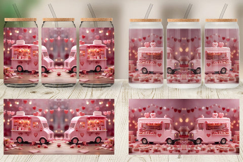 Glass Can Wrap Valentine Food Truck Sublimation artnoy 