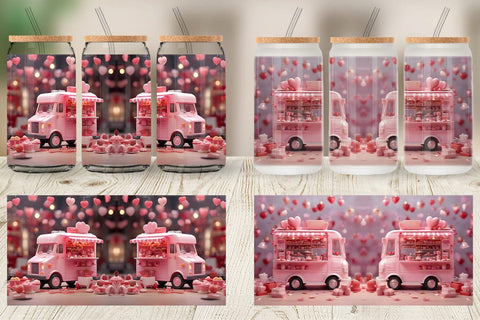 Glass Can Wrap Valentine Food Truck Sublimation artnoy 