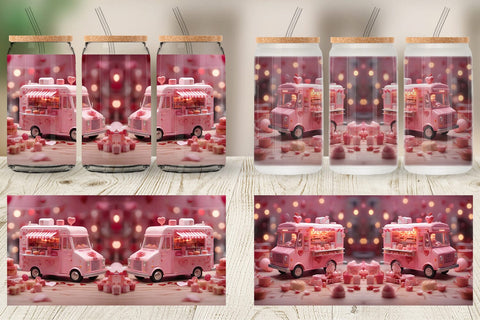 Glass Can Wrap Valentine Food Truck Sublimation artnoy 