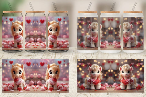 Glass Can Wrap Valentine Poni Shetland Sublimation artnoy 