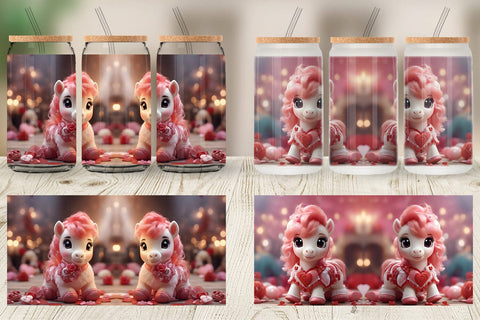 Glass Can Wrap Valentine Poni Shetland Sublimation artnoy 