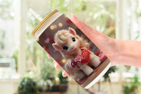 Glass Can Wrap Valentine Poni Shetland Sublimation artnoy 