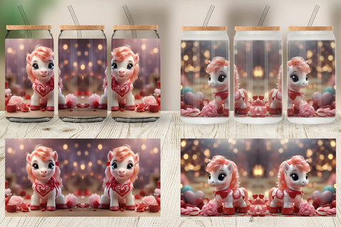 Glass Can Wrap Valentine Poni Shetland Sublimation artnoy 