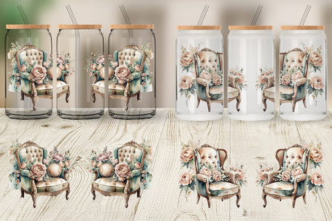 Glass Can Wrap Velvet Chair Sublimation artnoy 