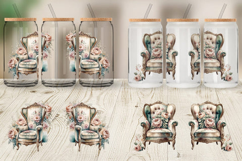 Glass Can Wrap Velvet Chair Sublimation artnoy 