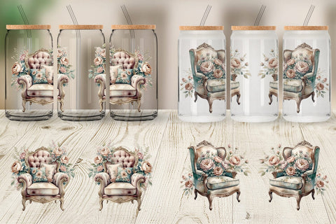 Glass Can Wrap Velvet Chair Sublimation artnoy 