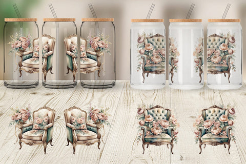 Glass Can Wrap Velvet Chair Sublimation artnoy 