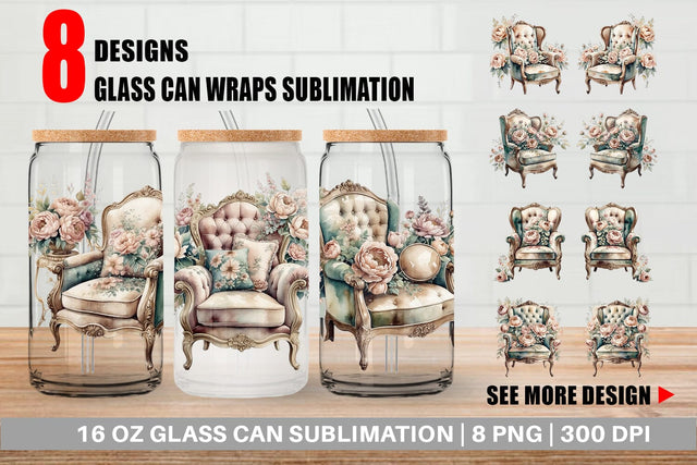 Glass Can Wrap Velvet Chair Sublimation artnoy 