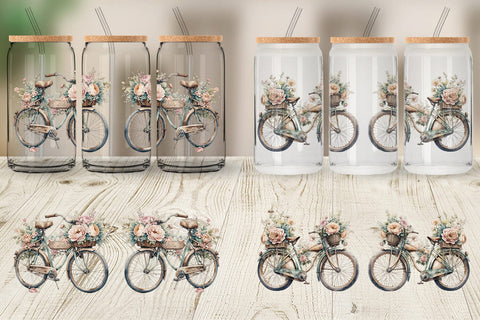 Glass Can Wrap Vintage Bike Sublimation artnoy 