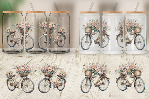 Glass Can Wrap Vintage Bike Sublimation artnoy 