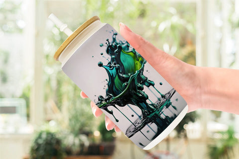 Glass Can Wrap Water Ink Drop Sublimation artnoy 