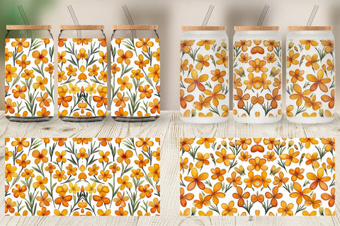 Glass Can Wrap Watercolor Phlox Petals Sublimation artnoy 