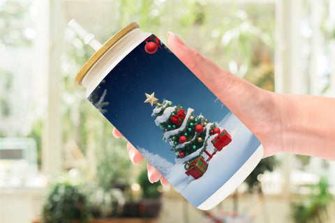 Glass Can Wrap Winter Christmas Sublimation artnoy 