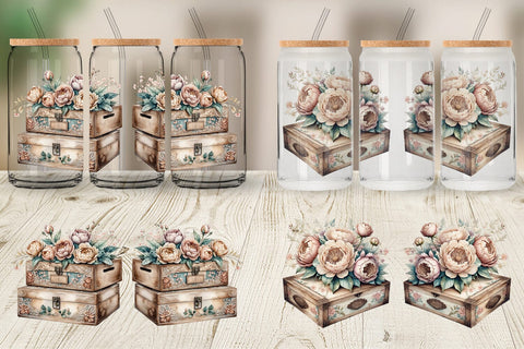 Glass Can Wrap Wooden Cigar Box Sublimation artnoy 