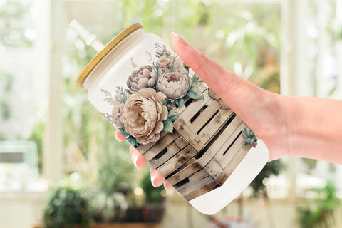 Glass Can Wrap Wooden Crate Sublimation artnoy 