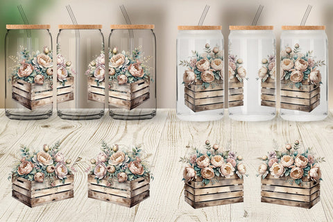 Glass Can Wrap Wooden Crate Sublimation artnoy 