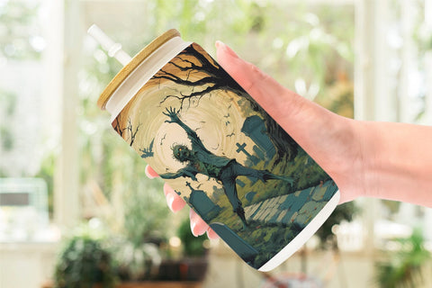 Glass Can Wrap Zombie Halloween Sublimation artnoy 