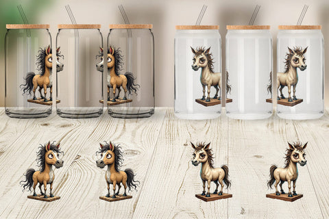 Glass Can Wrecked Nutcracker Horse Sublimation artnoy 