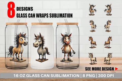 Glass Can Wrecked Nutcracker Horse Sublimation artnoy 