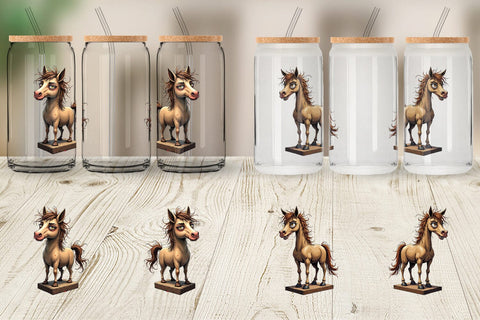 Glass Can Wrecked Nutcracker Horse Sublimation artnoy 