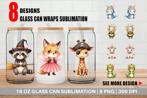 Glass Can Wrong Costume Baby Animals Sublimation artnoy 