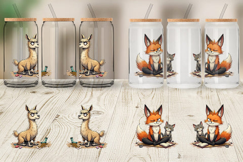 Glass Can Yoga Grumps Sublimation artnoy 