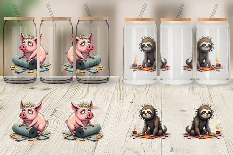 Glass Can Yoga Grumps Sublimation artnoy 