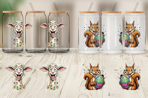 Glass Can Zany Easter Animal Sublimation artnoy 