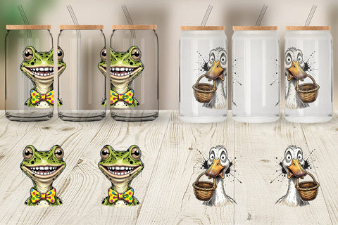 Glass Can Zany Easter Animal Sublimation artnoy 