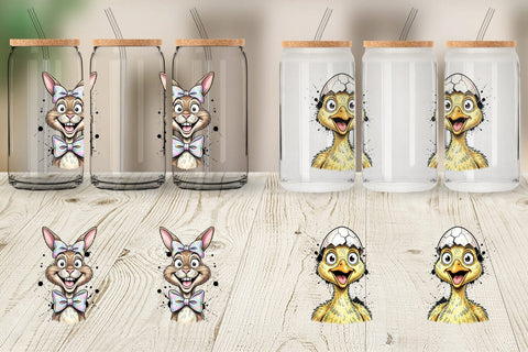 Glass Can Zany Easter Animal Sublimation artnoy 