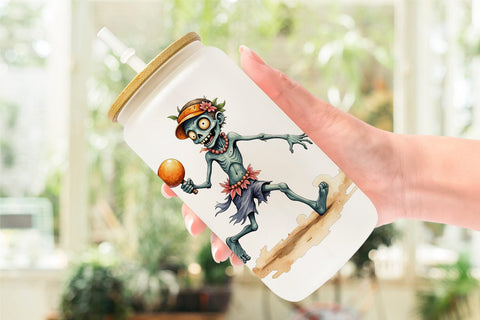 Glass Can Zany Zombie Escapades Sublimation artnoy 