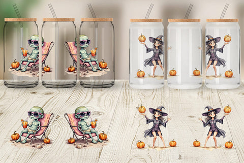 Glass Can Zany Zombie Escapades Sublimation artnoy 