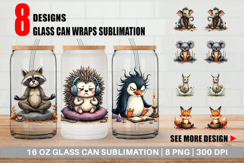 Glass Can Zen Fail Critters Sublimation artnoy 