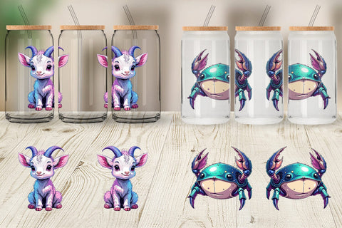 Glass Can Zodiac Babies Sublimation artnoy 