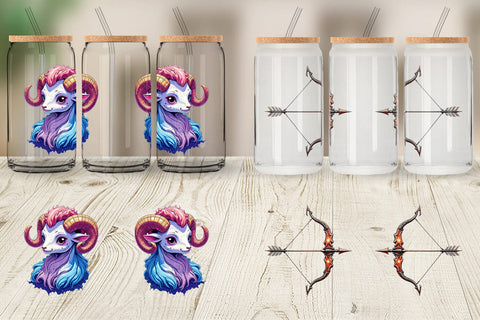 Glass Can Zodiac Babies Sublimation artnoy 